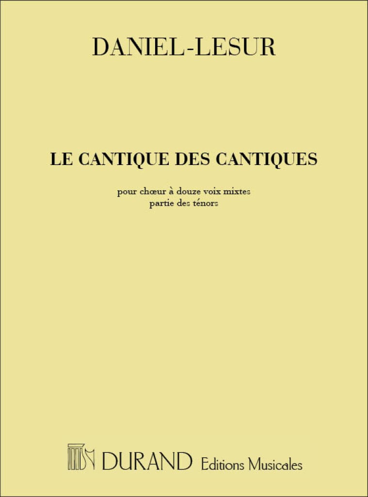Le Cantique Des Cantiques Tenor